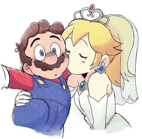 Mario And Princess Peach Kissing Art