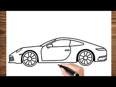 How To Draw A Porsche Car Easy Car Drawing Porsche 911