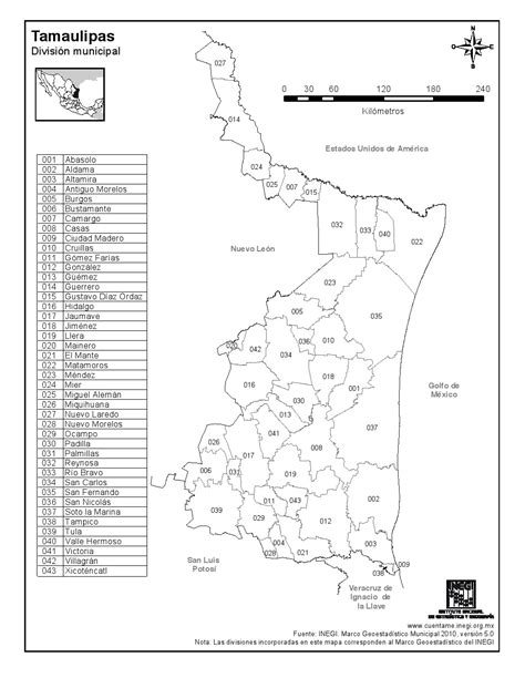 Mapa Para Imprimir De Tamaulipas Mapa De Municipios De Tamaulipas Inegi De México Mapes