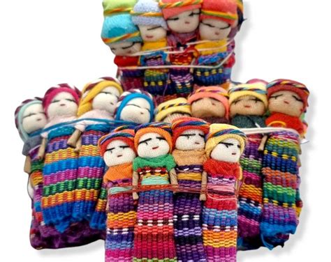 Set Of 6 Big Worry Dolls Quitapenas Mexican Worry Dolls Muñequitas