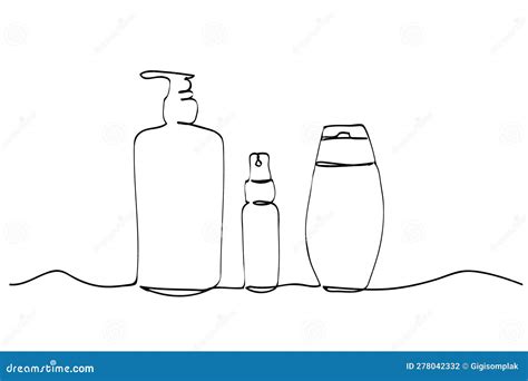 Simple Vector Sketch Liquid Soap Or Sanitizer Bottle Single One Line