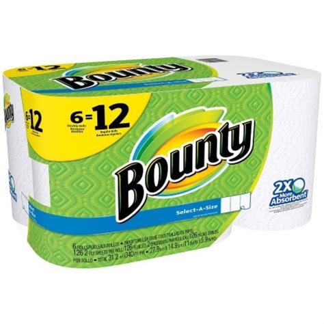 Bounty Select A Size Double Roll Paper Towels Ct Smiths Food And Drug