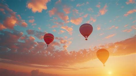 Premium Photo Colorful Hot Air Balloons Floating In The Sky