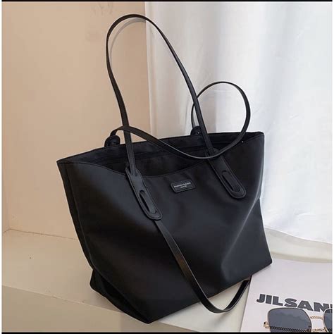 Jual Tote Bag Tas Wanita Besar Mary Kate Series Black Magnet Zipper