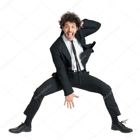 Excited Business Man Jumping Stock Photo Ridofranz 46252207