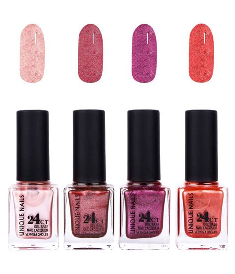 Unique Nails Nail Polish 24 Cet Gel Base Nail Lacquer Matte Pack Of 4