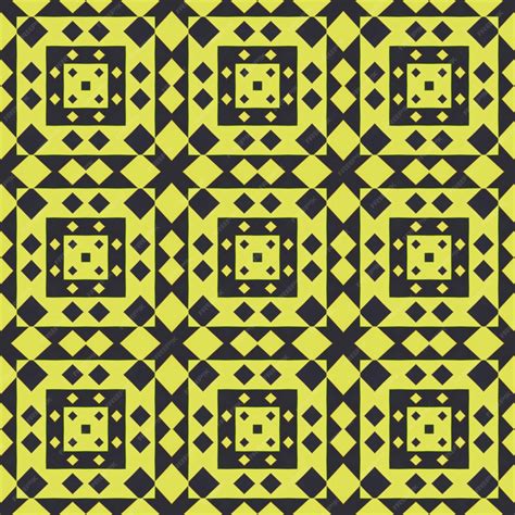 A yellow and black pattern with squares and squares. | Premium Photo