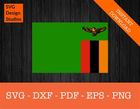 Zambia Zambian Flag SVG Cut File PNG DXF Cricut Vector Clipart Design ...