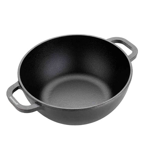 Buy Black Cast Iron Non Stick Kadhai By Homepuff At Off By Homepuff