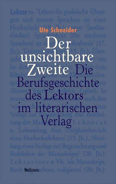 Der Unsichtbare Zweite Von Ute Schneider Buch 978 3 8353 1780 2