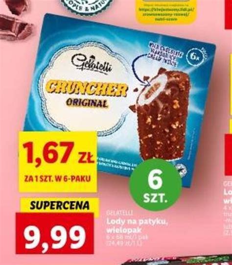 Promocja Gelatelli Lody Na Patyku Wielopak X Ml W Lidl