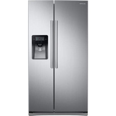 Shop Samsung 2452 Cu Ft Side By Side Refrigerator With Ice Maker Stainless Steel At