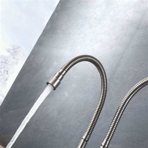 Robinet De Cuisine Eau Froid Mural Acier Inoxydable H Cm Rotation