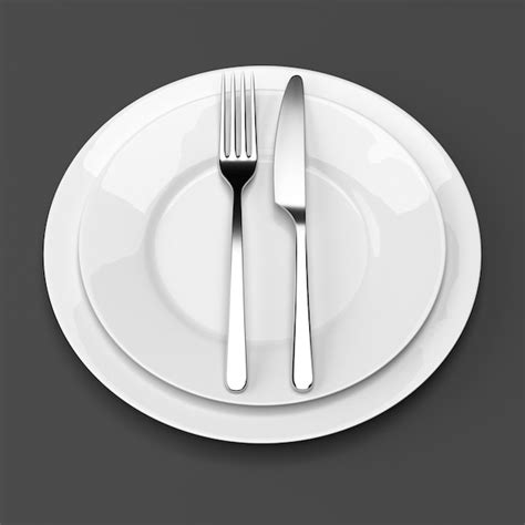 Premium Photo Fork And Knife With Plates