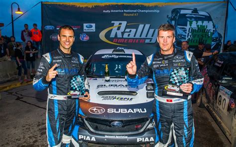 Subaru Rally Team Usa Driver David Higgins Flies Through The Night Amid