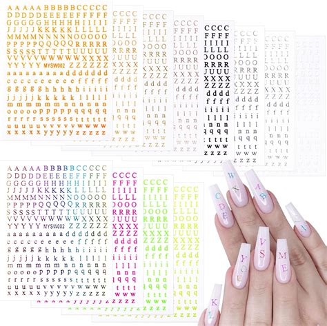 Amazon Jmeowio Sheets Number Letter Nail Art Stickers Decals