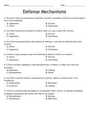 Defense Mechanisms Wordmint Answer Key Pdf Name Date Defense