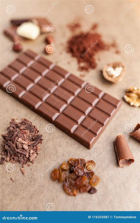 Delicious Chocolate Bar And Ingredients Stock Image Image Of