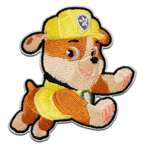 Paw Patrol Rubble Iron On Patches Adhesive Emblem Stickers Etsy