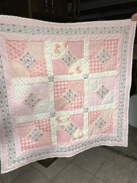 Maloris Pink And Gray Baby Quilt Made With The 10 Minute Block Baby