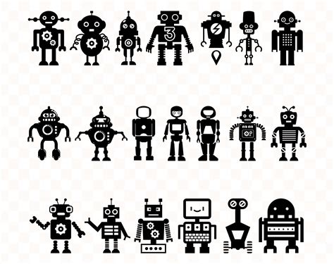 Robot Svg Robot Svg Files Robot Svg Bundle Robot Clipart Robot Etsy Uk