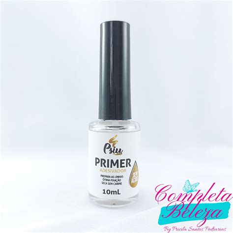 Primer Psiu Sem Cido Adesivador Unhas Gel E Fibra Nail Ml Completa