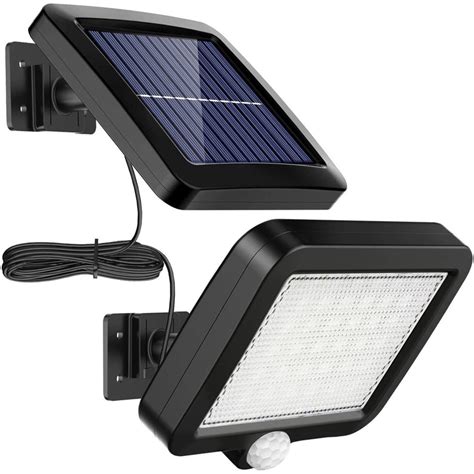 Kit 2 Luminária Solar Parede 56 Led Sensor Presença Movimento Externa