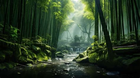 Premium AI Image | Bamboo forest landscape sichuan china image AI ...