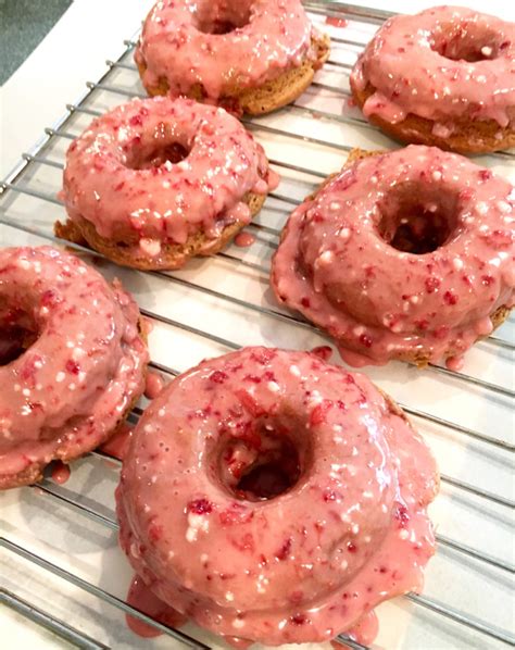 Gluten Free Baked Strawberry Doughnuts With Strawberry Glaze Zesty Olive Simple Tasty And