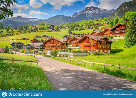 Grindelwald Alpine Village Near Interlaken in the Canton of Bern, Swiss ...