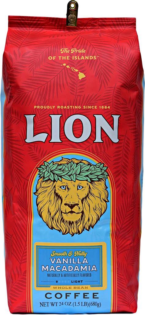 Amazon Lion Coffee Vanilla Macadamia 24oz 680g Ground Coffee