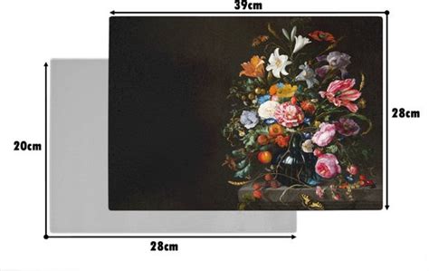 Glazen Snijplank X Oude Meesters Kunst Vaas Met Bloemen