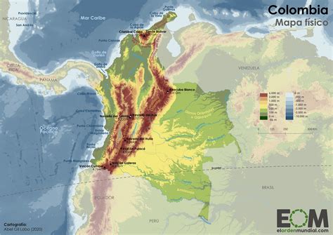 El mapa físico de Colombia Mapas de El Orden Mundial EOM