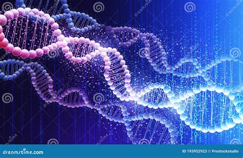 Human Genetics Concept. Illustration with Shiny DNA Molecules Over Blue Background Stock ...