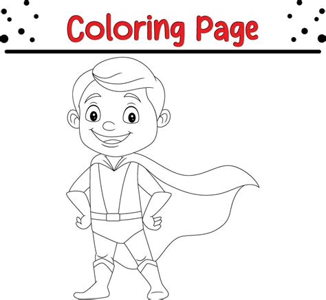 coloring page superhero boy. coloring book for kids 35905869 Vector Art at Vecteezy