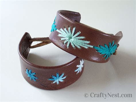 Camp craft: DIY stitched leather bracelets - Crafty Nest