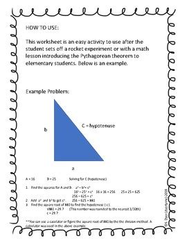 Hypotenuse Worksheet by DyerTyme | Teachers Pay Teachers