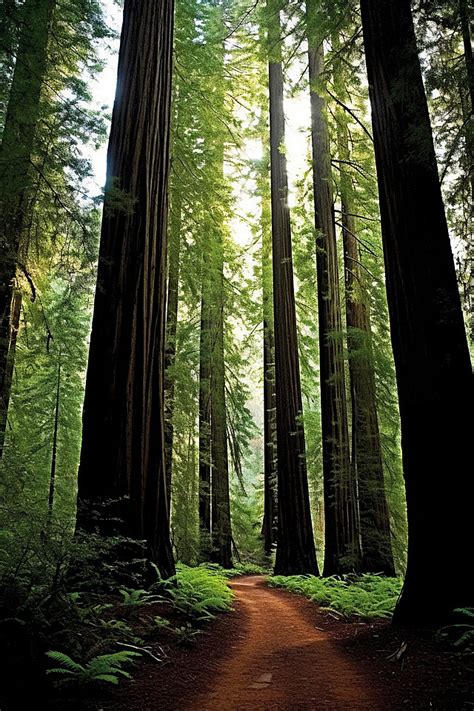 Redwood Forest Trees Background Wallpaper Image For Free Download - Pngtree