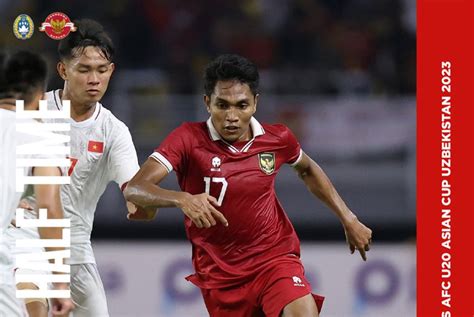 Hasil Timnas Indonesia U 20 Vs Vietnam U 20 Kebobolan Garuda Imbang 1 1