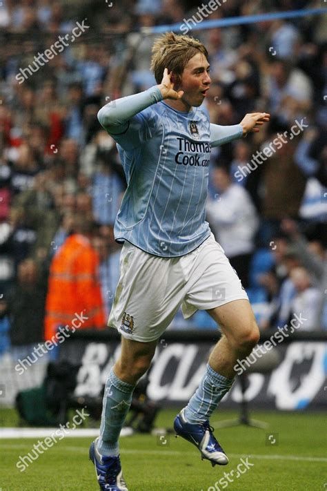 Michael Johnson Manchester City Celebrates Scoring Editorial Stock ...