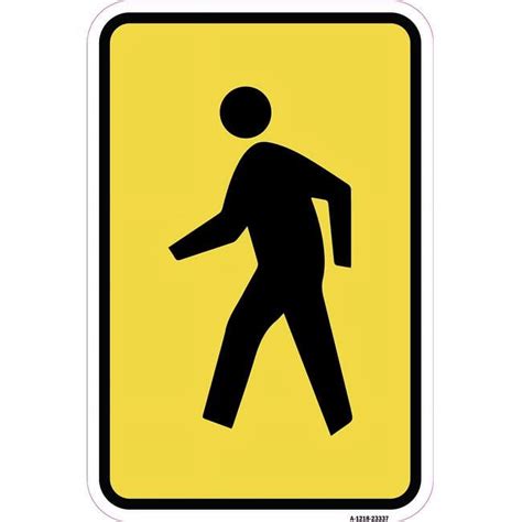 Signmission A 1218 23337 12 X 18 In Aluminum Sign Pedestrian