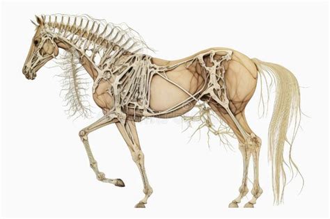 Horse Skeleton Anatomy - Isolated on White. 3d Rendering Stock ...