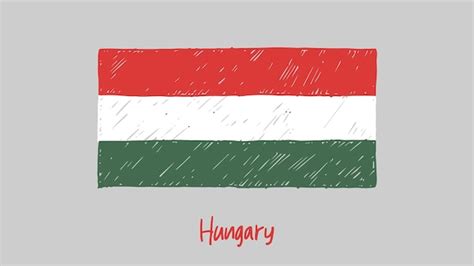 L Piz De Color De Bandera De Hungr A O Vector De Dibujo De Marcador