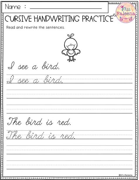 1st Grade Handwriting Worksheets