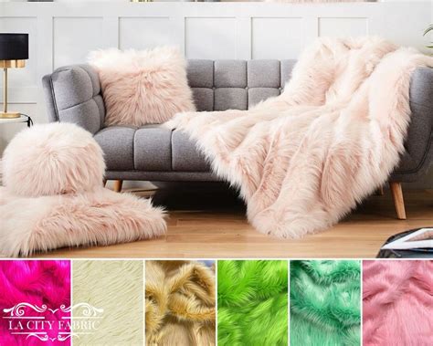 Charlotte Shaggy Fake Faux Fur Fabric By The Yard Long Pile Etsy