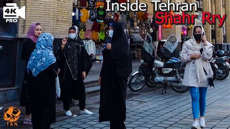 Tehran Walking Tour On Shahr Rry New Bazaar Street Iran Walk 4k Youtube