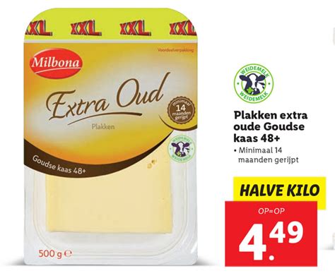 Milbona Plakken Extra Oude Goudse Kaas G Aanbieding Bij Lidl