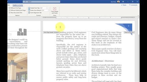 How To Insert And Modify Headers And Footers In Microsoft Word Youtube