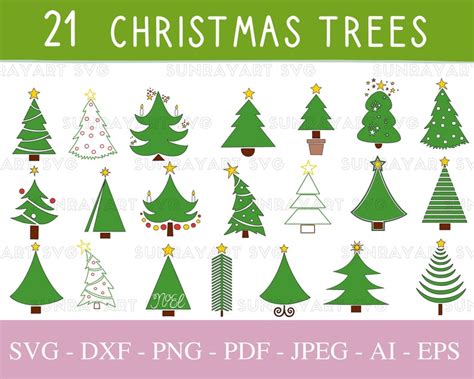 Christmas Trees Svg Files For Cricut Christmas Tree Etsy