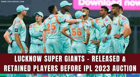 IPL 2023 Lucknow Super Giants LSG Released And Retained Players